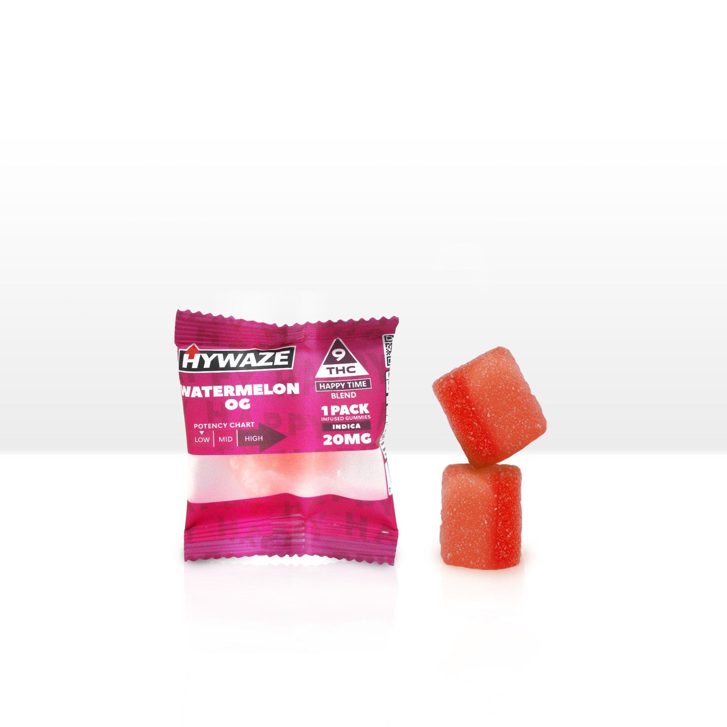 Hywaze Watermelon OG Delta9 THC Happy Time Blend, 20mg, 1pk, front side