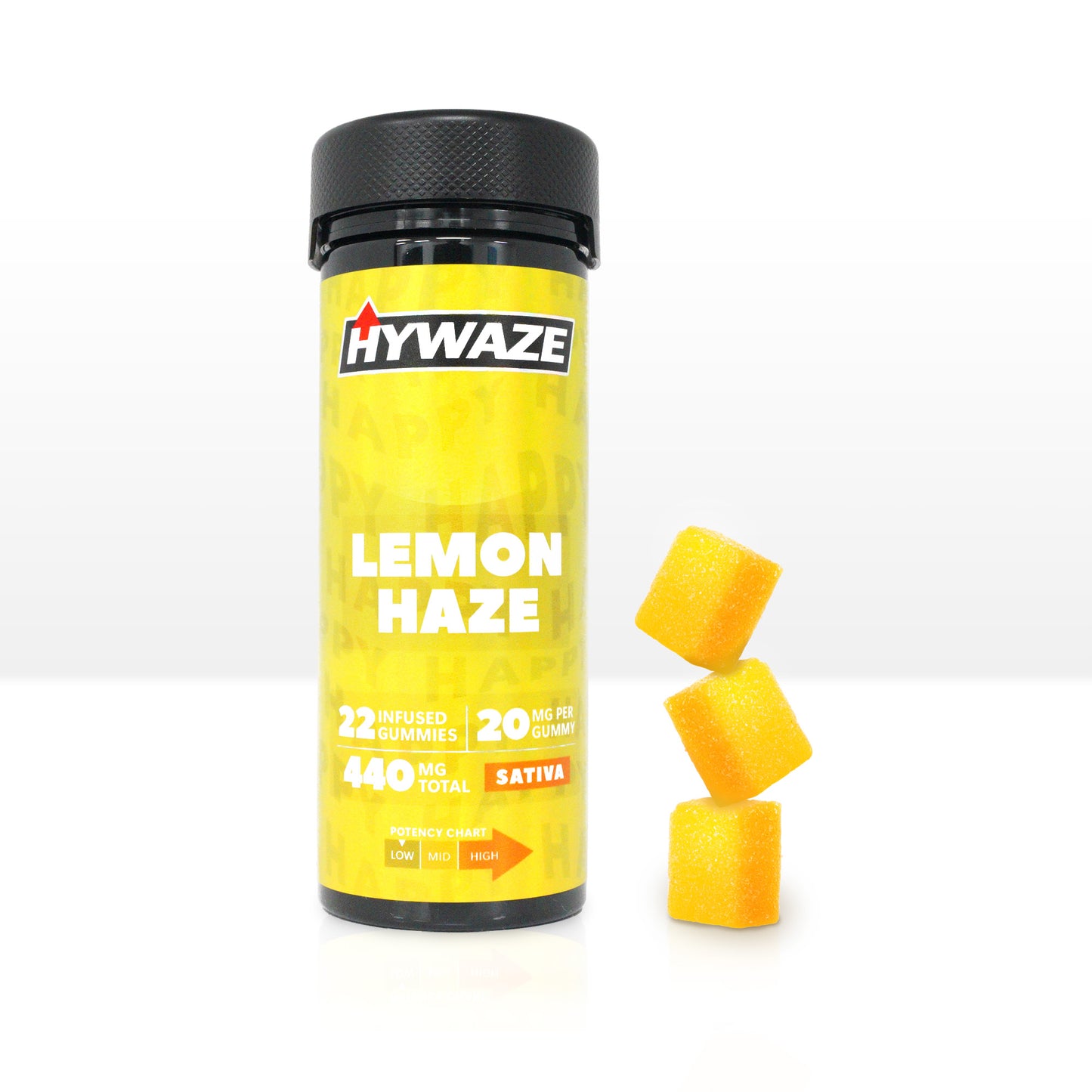 Hywaze Lemon Haze, Sativa, 440mg gummies, front side