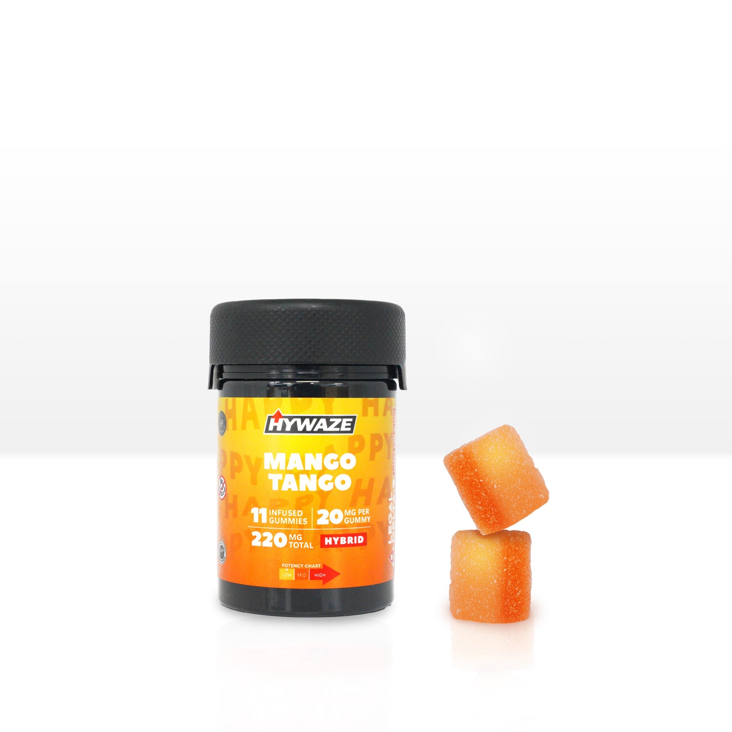 Hywaze Mango Tango, Hybrid, 220mg gummies, 11ct, front side