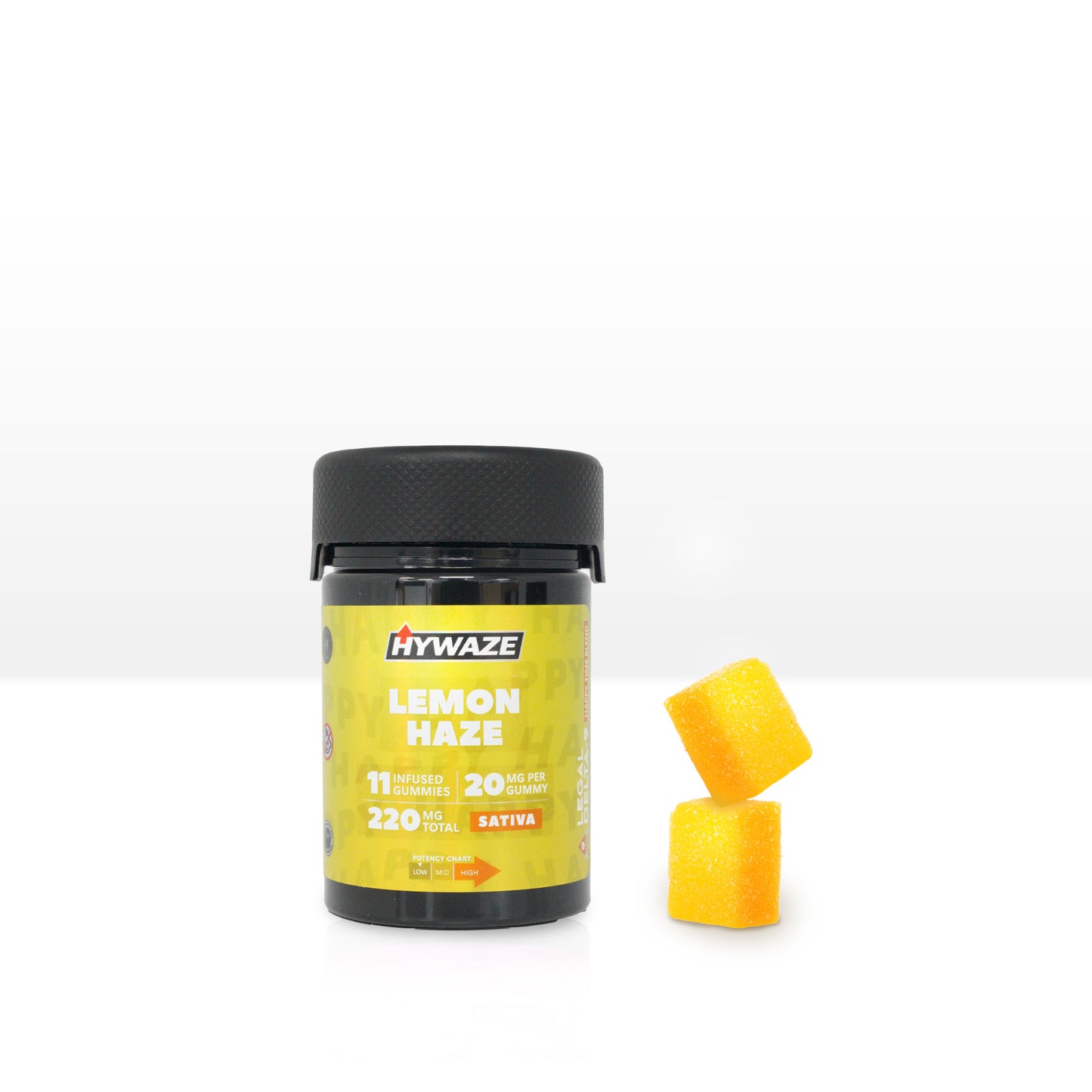 Hywaze Lemon Haze, Sativa, 220mg gummies, 11ct, front side