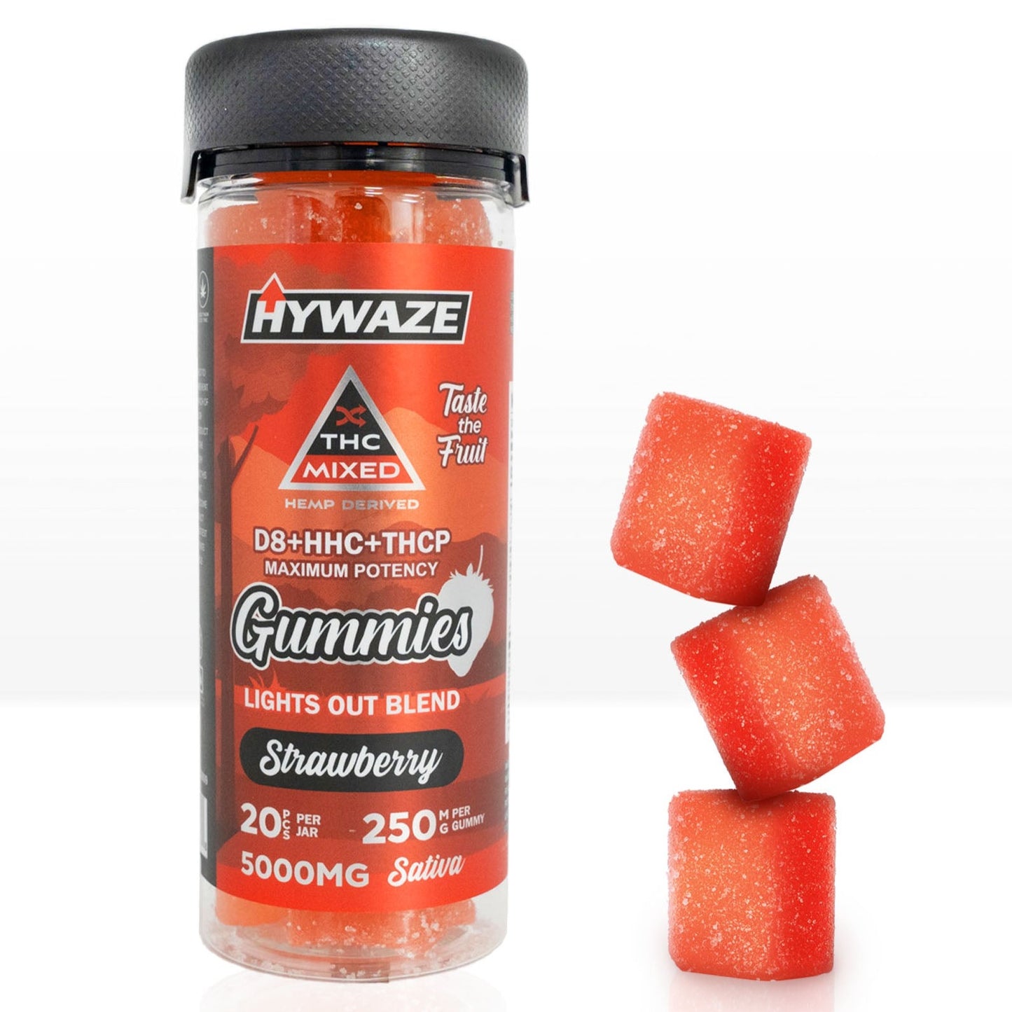 HYWAZE Maximum Potency Gummies D8+HHC+THCP 250MG