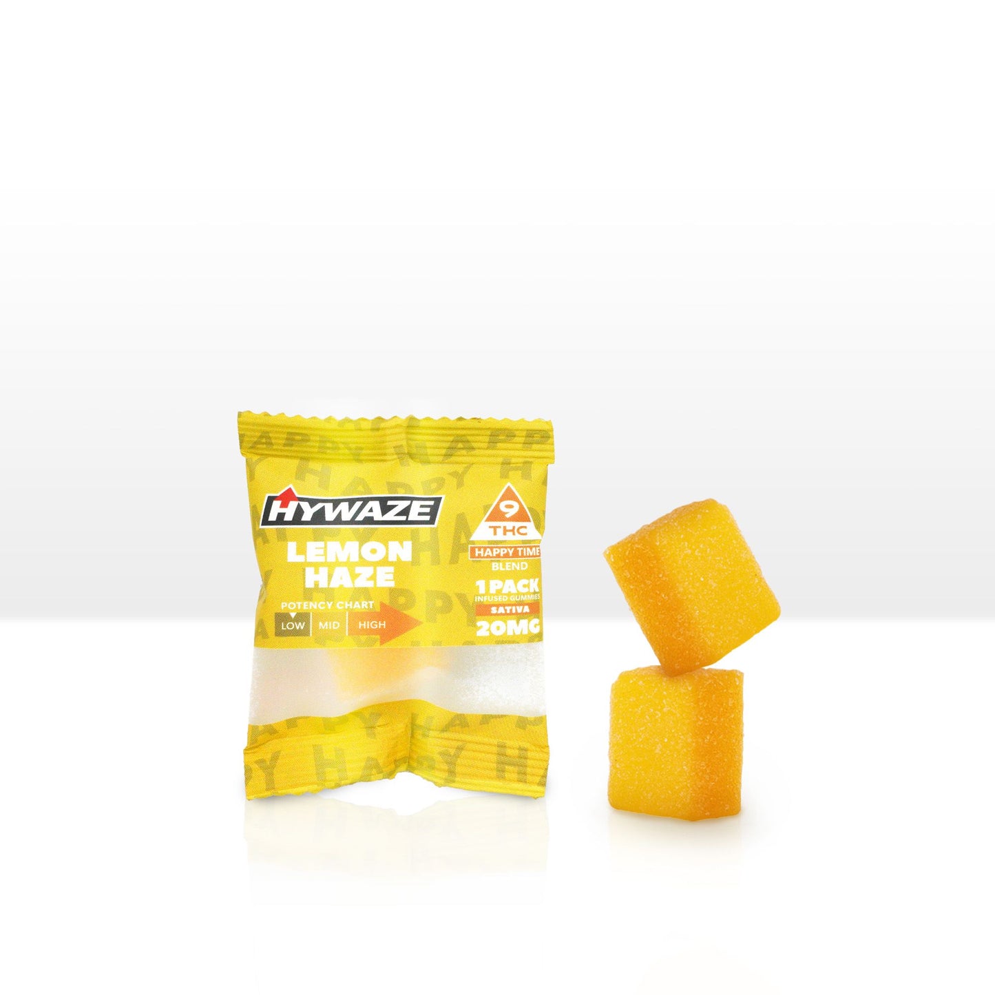 Hywaze Lemon Haze Delta9 THC Happy Time Blend, 20mg, 1pk,front side