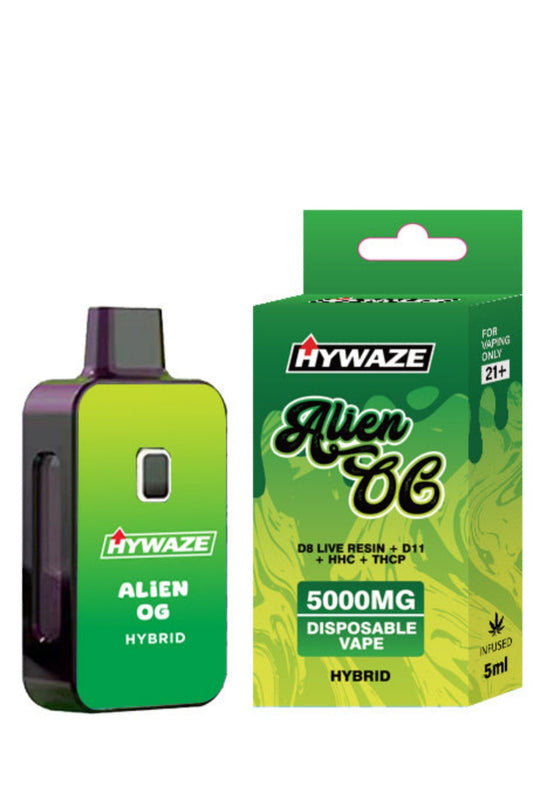 HYWAZE Alien OG, 5000mg disposable, hybrid, front side