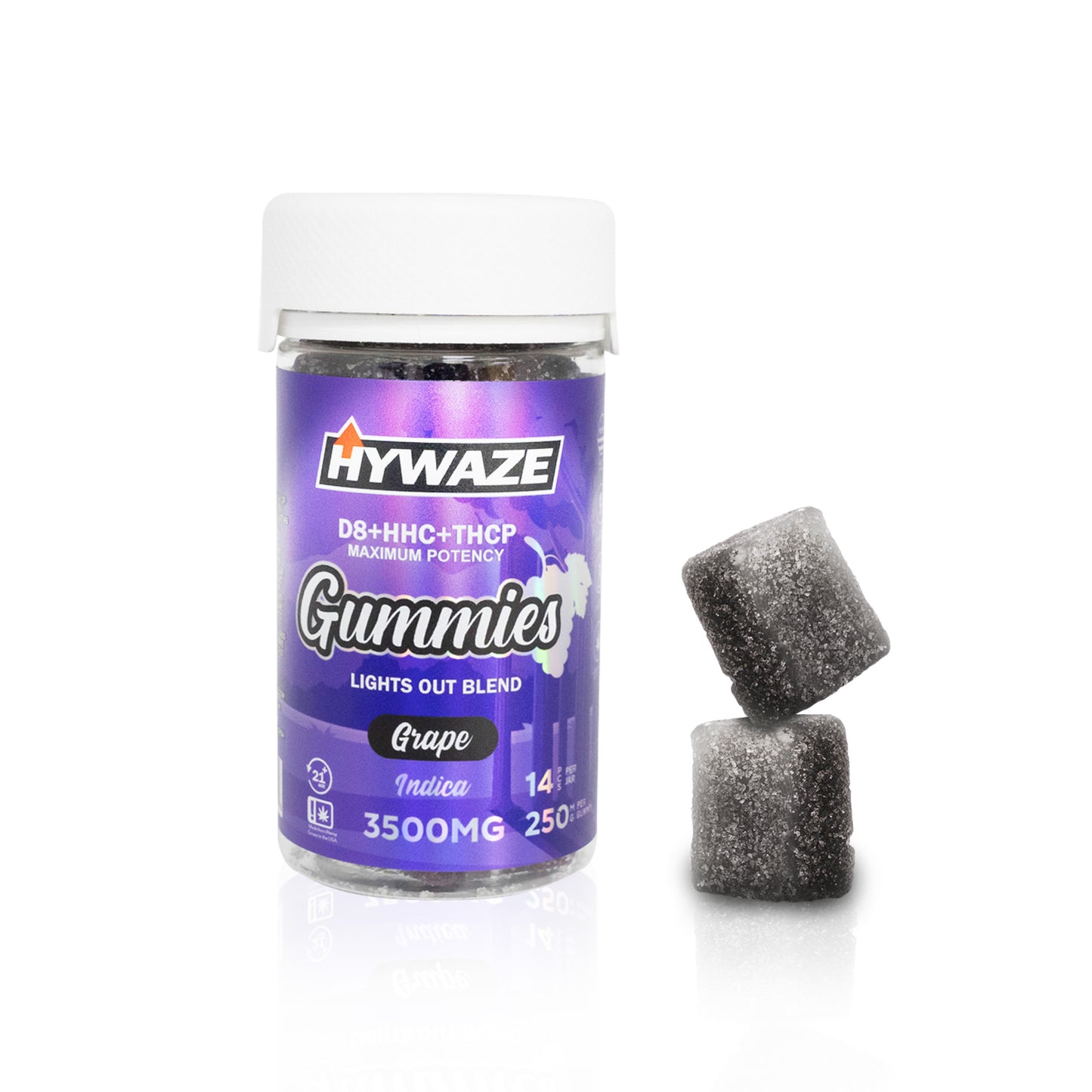 HYWAZE Maximum Potency Gummies D8+HHC+THCP 250MG