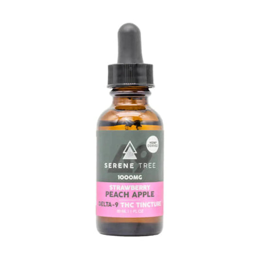 Serene Tree, 1000mg, Strawberry Peach Apple, Delta9 THC Tincture, front side